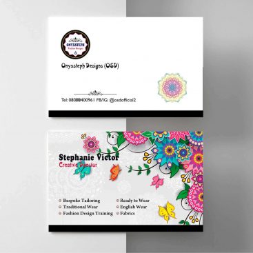 Business Card Printing for Onyxsteph Designs
